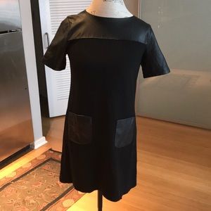 Faux leather work dress with pockets 😍